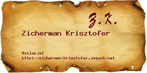 Zicherman Krisztofer névjegykártya